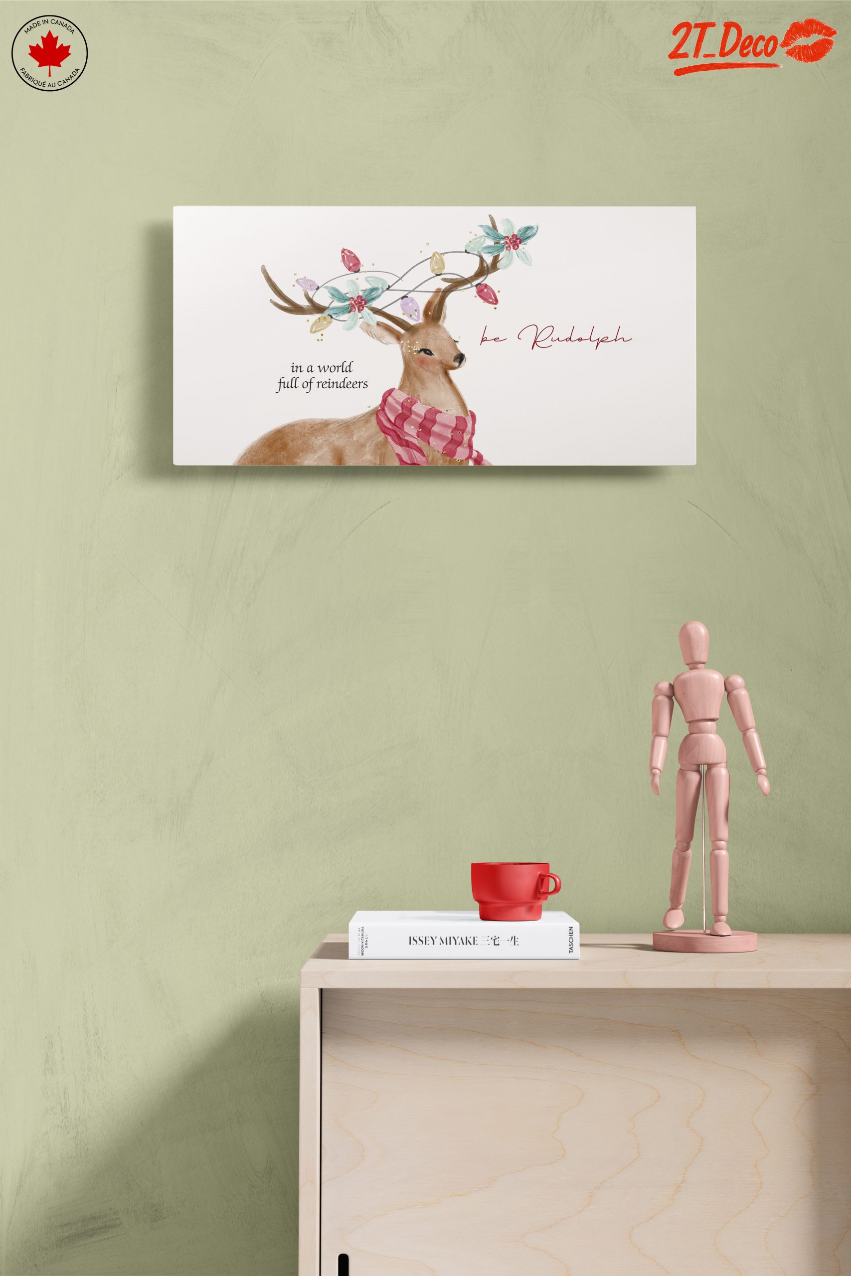 Artistic Reindeer Illustration with Inspirational Quote - Image 14