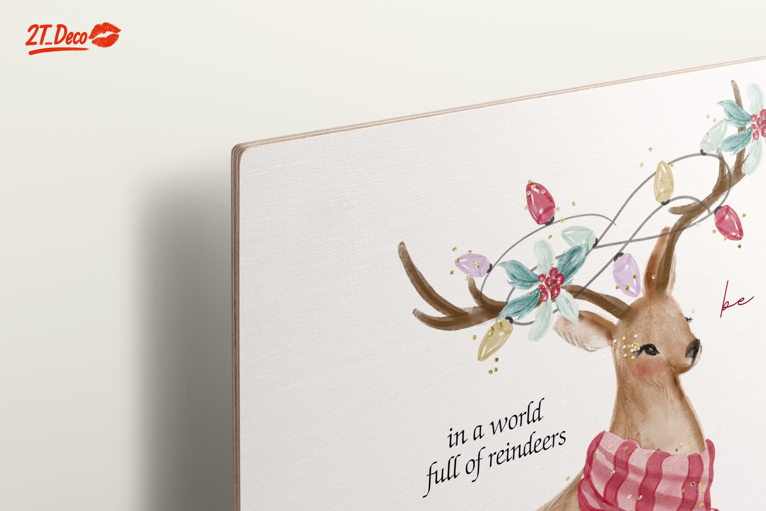 Artistic Reindeer Illustration with Inspirational Quote - Image 15