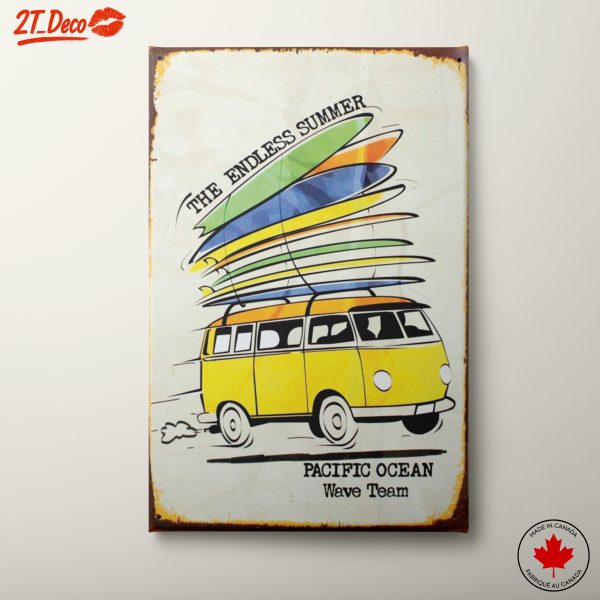 Vintage Surf Van with Colorful Boards