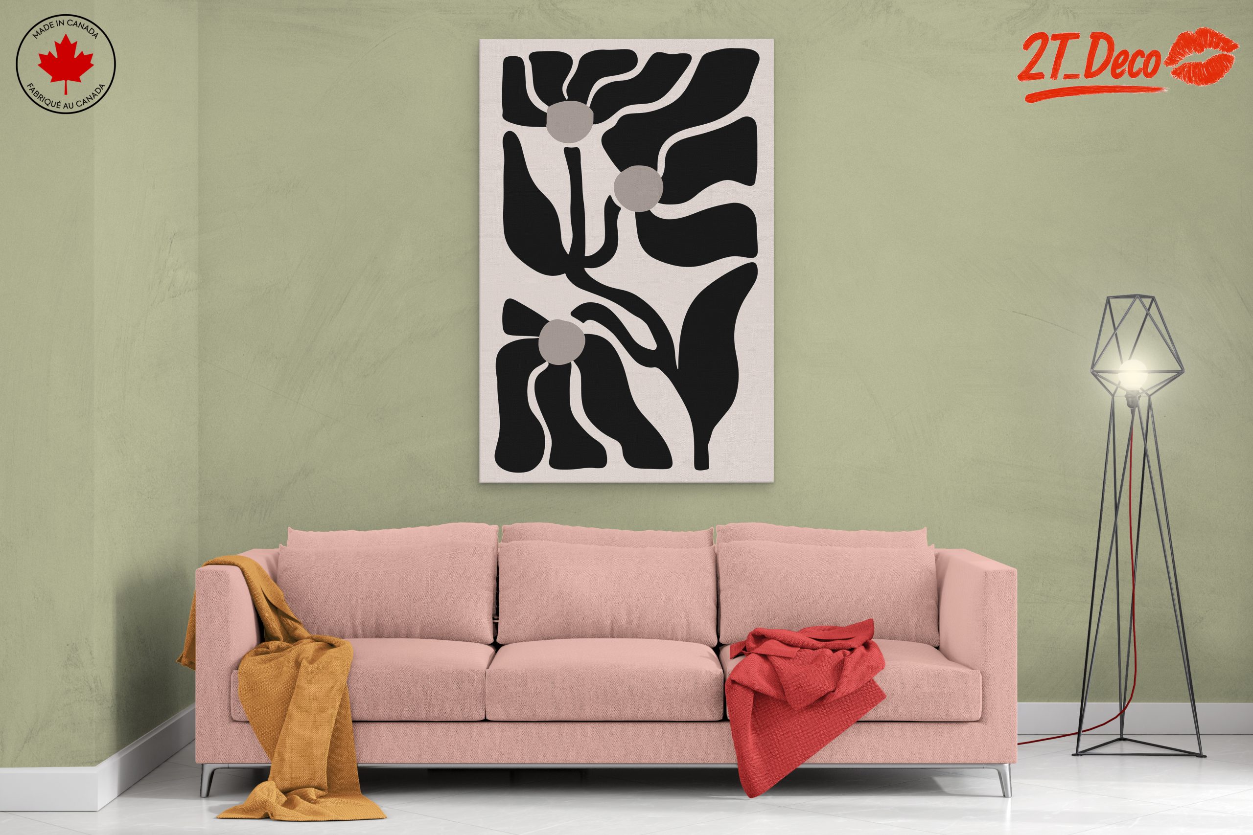 Stylized Abstract Floral Wall Art - Image 2