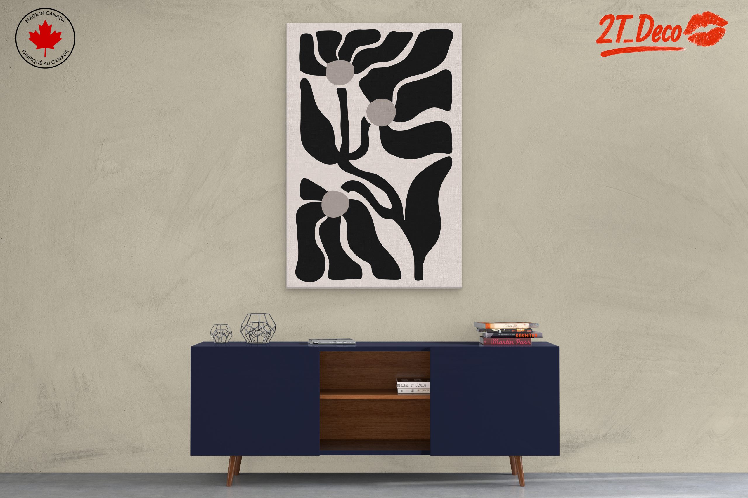 Stylized Abstract Floral Wall Art - Image 3