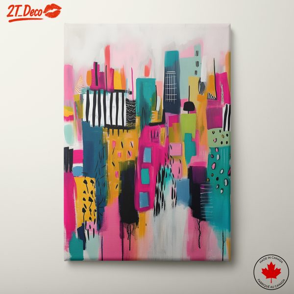 Vibrant Urban Abstract Art in Bold Colors