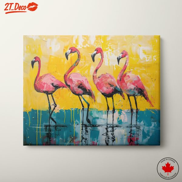 Colorful Flamingos in Vibrant Palette