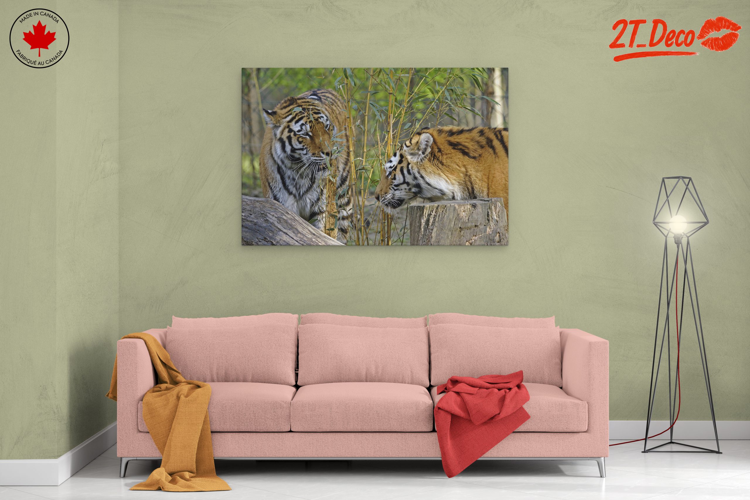 Pair of Tigers Among Bamboo - Image 2