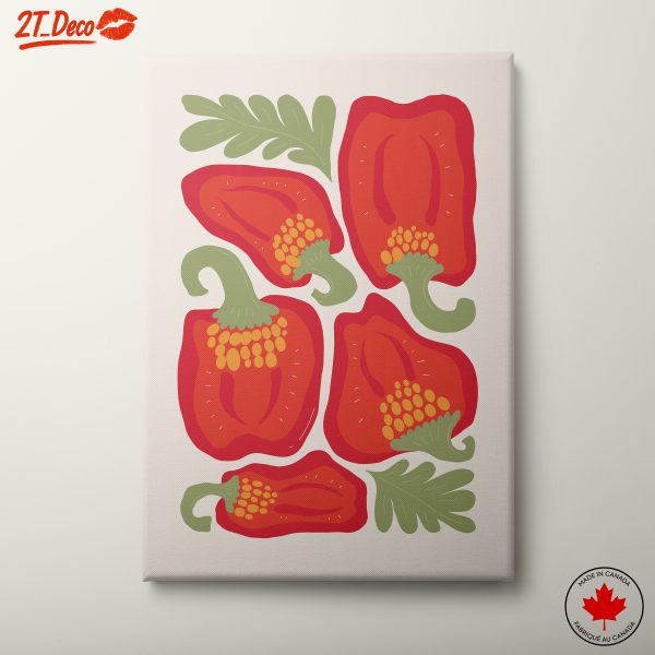 Stylized Abstract Food Art Featuring Peppers