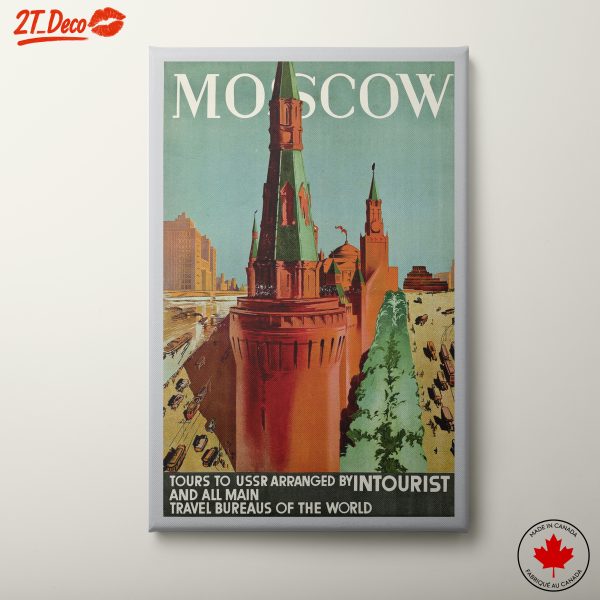 Moscow Cityscape Vintage Travel Poster Art