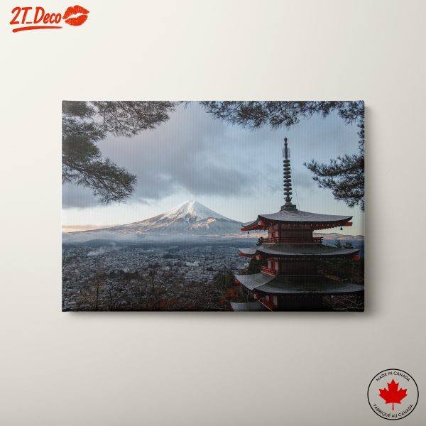 Mount Fuji with Pagoda in Japanese Landscape