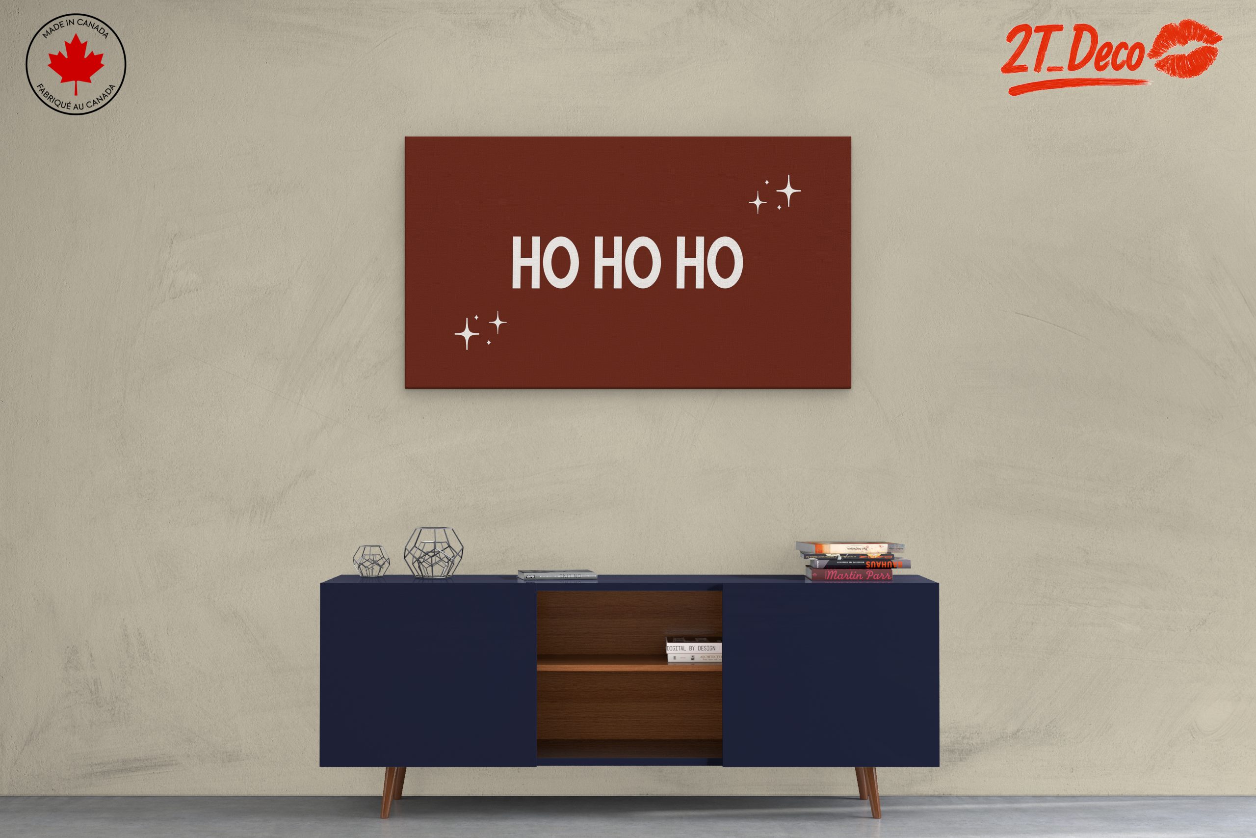 Ho Ho Ho Holiday Typography Art - Image 3