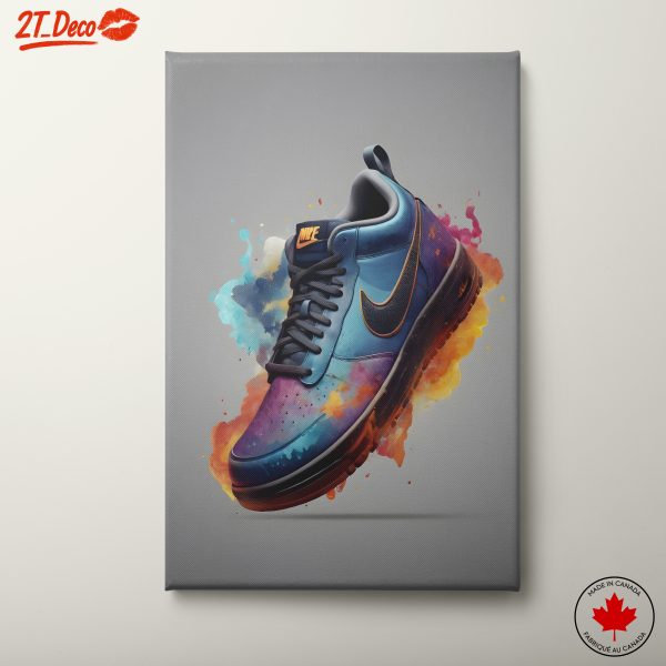 Vibrant Sport Shoe Art with Abstract Colors