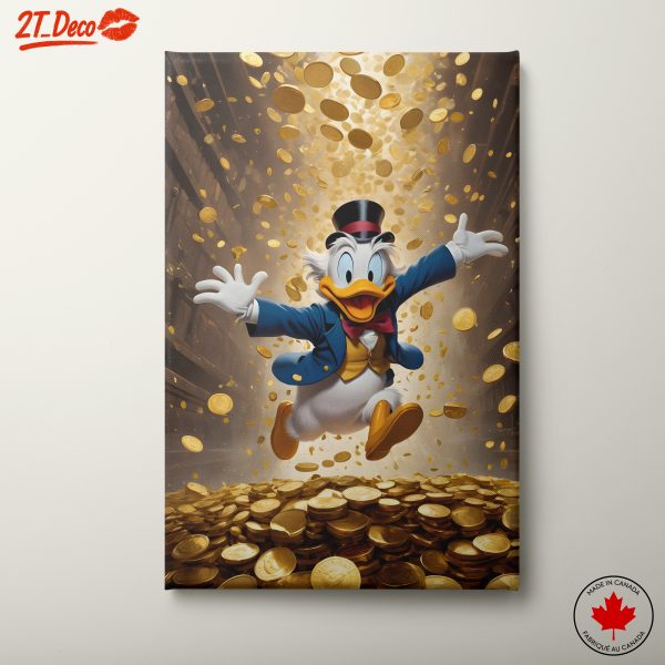 Wealthy Character Surrounded by Gold Coins