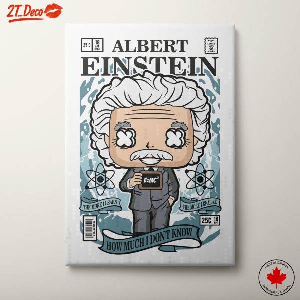 Funny Cartoon Einstein Art with E=mc²