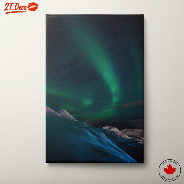 Northern Lights Over Snowy Landscape
