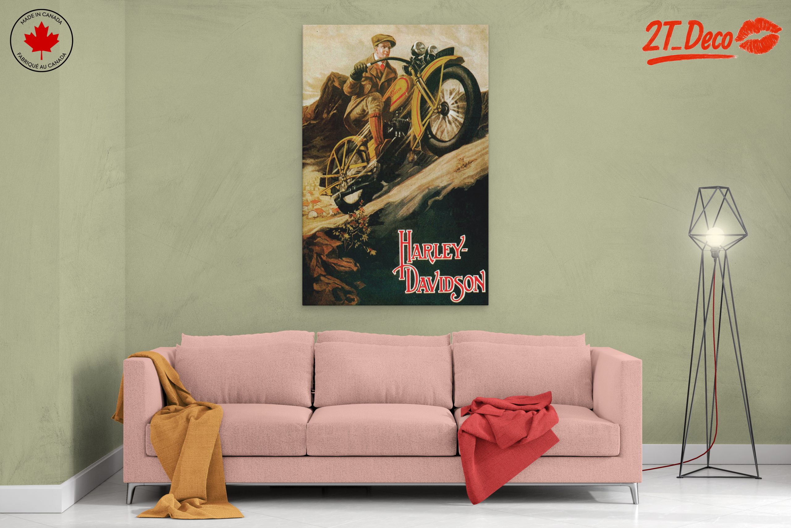 Vintage Harley-Davidson Motorcycle Poster Art - Image 2