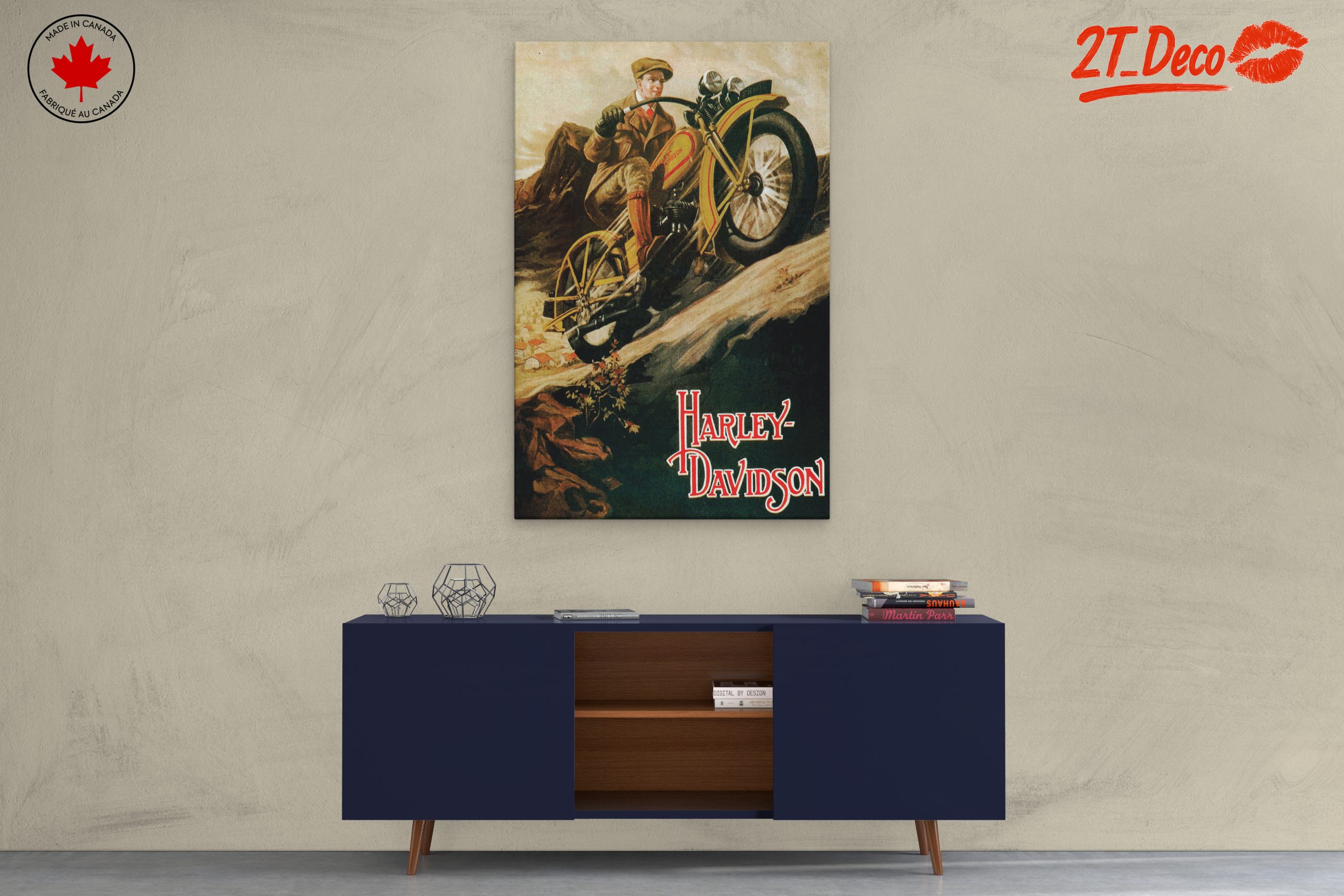 Vintage Harley-Davidson Motorcycle Poster Art - Image 3
