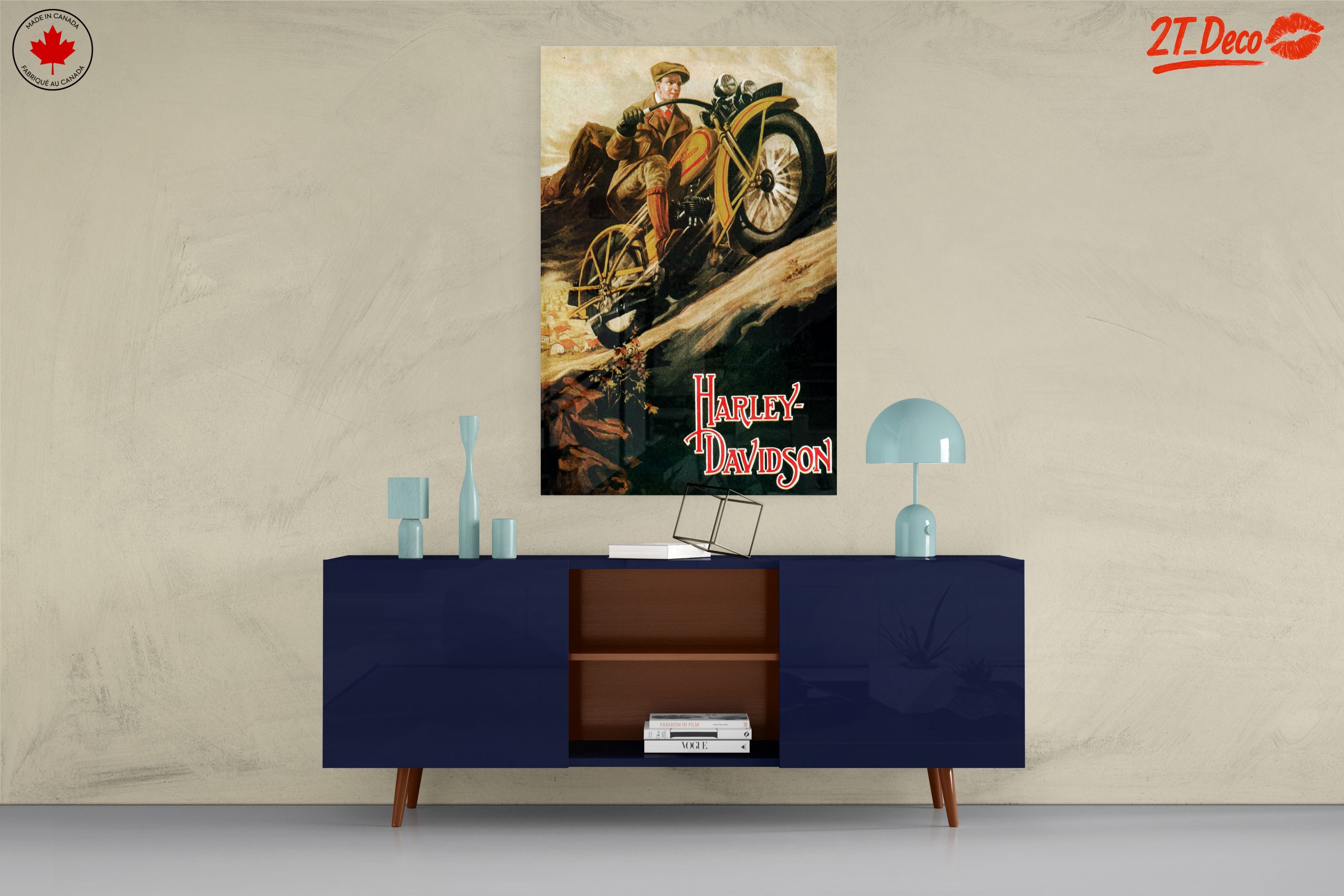 Vintage Harley-Davidson Motorcycle Poster Art - Image 8