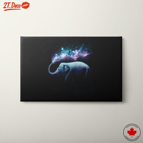 Majestic Elephant With Cosmic Background