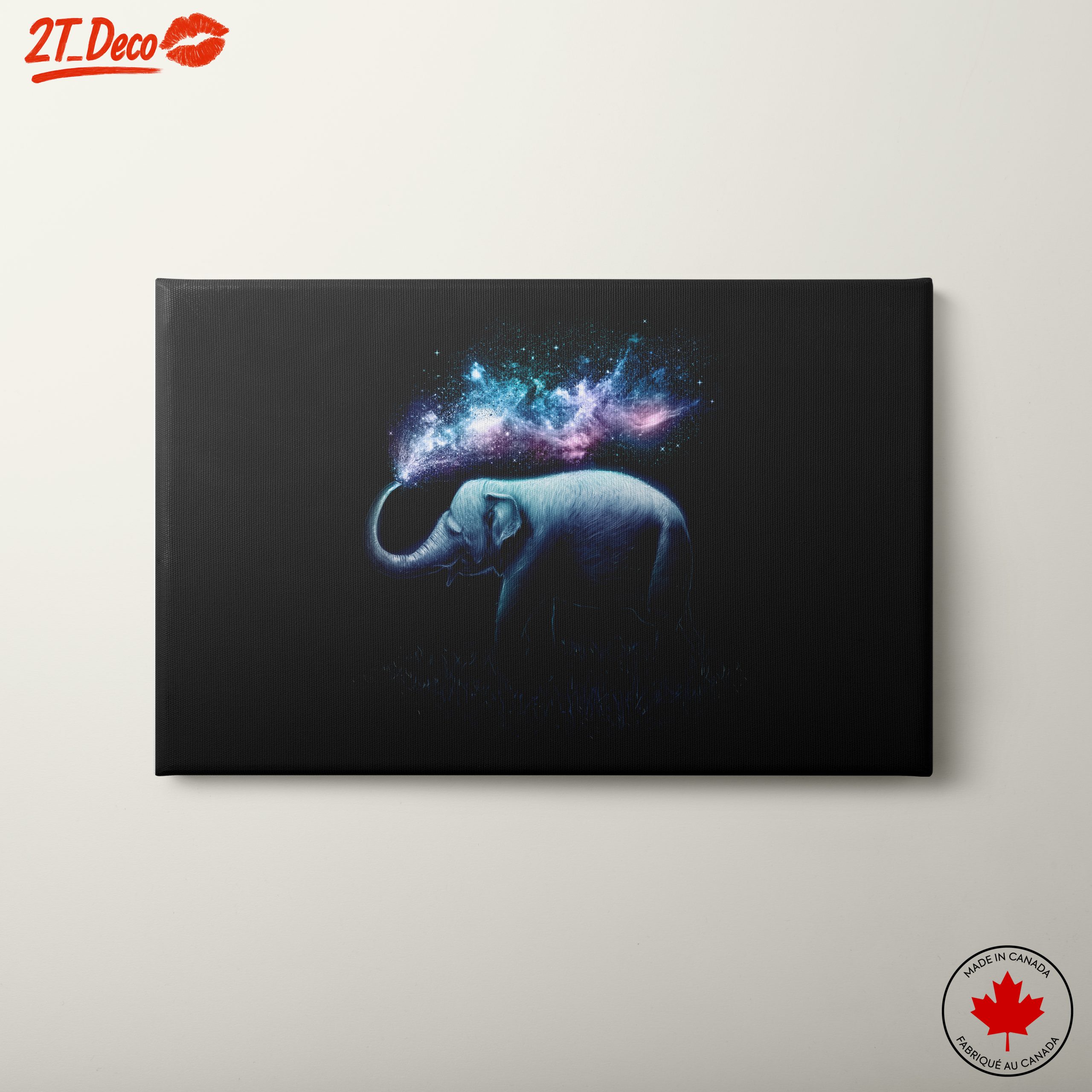Majestic Elephant With Cosmic Background
