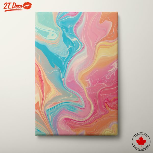 Vibrant Fluid Abstract Art in Pastel Colors