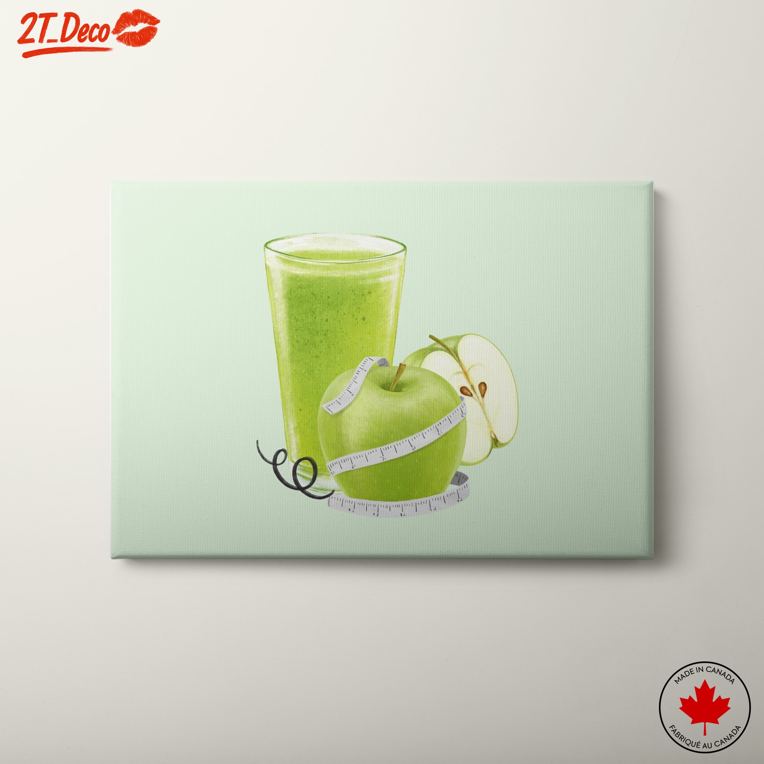 Green Smoothie and Apple Abstract Art