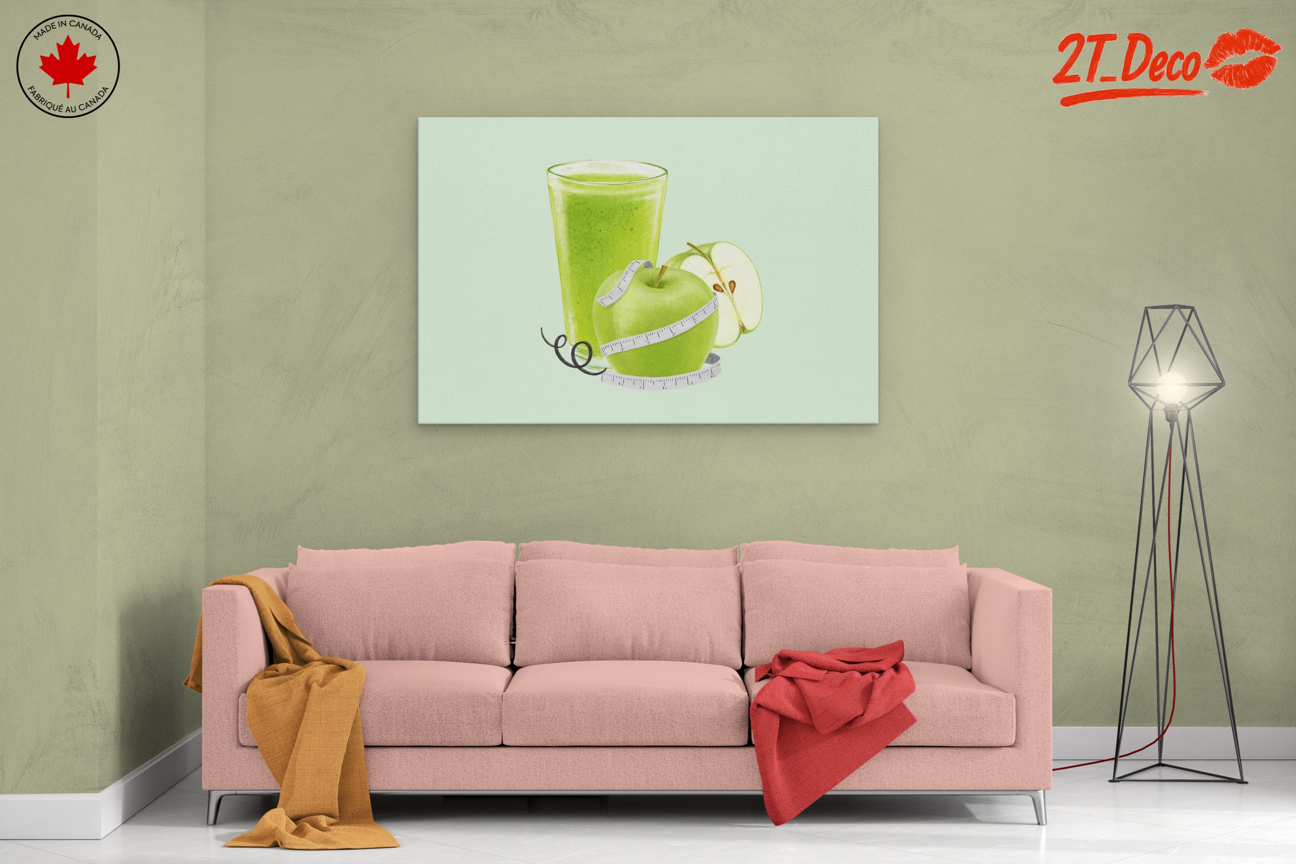 Green Smoothie and Apple Abstract Art - Image 2