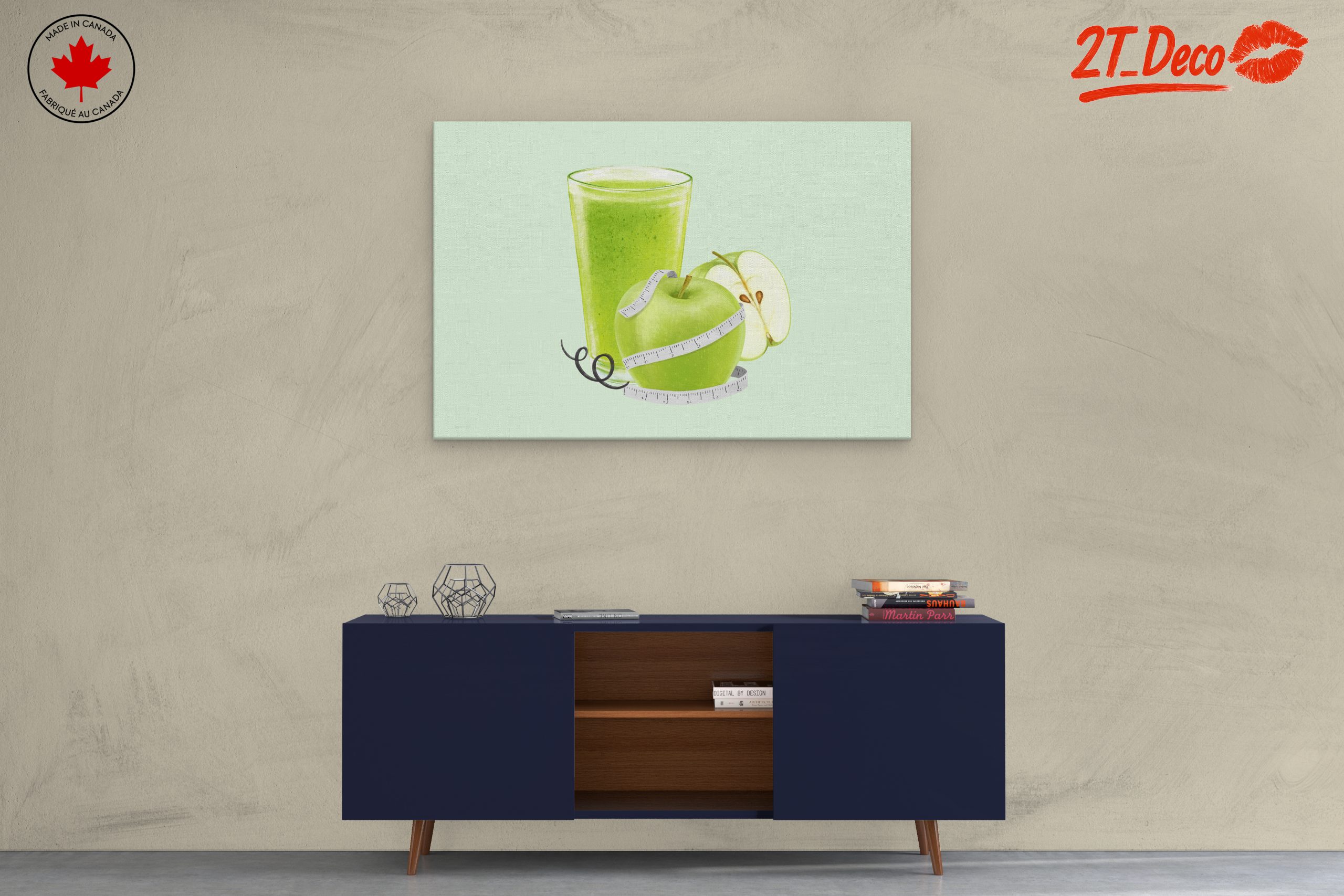 Green Smoothie and Apple Abstract Art - Image 3