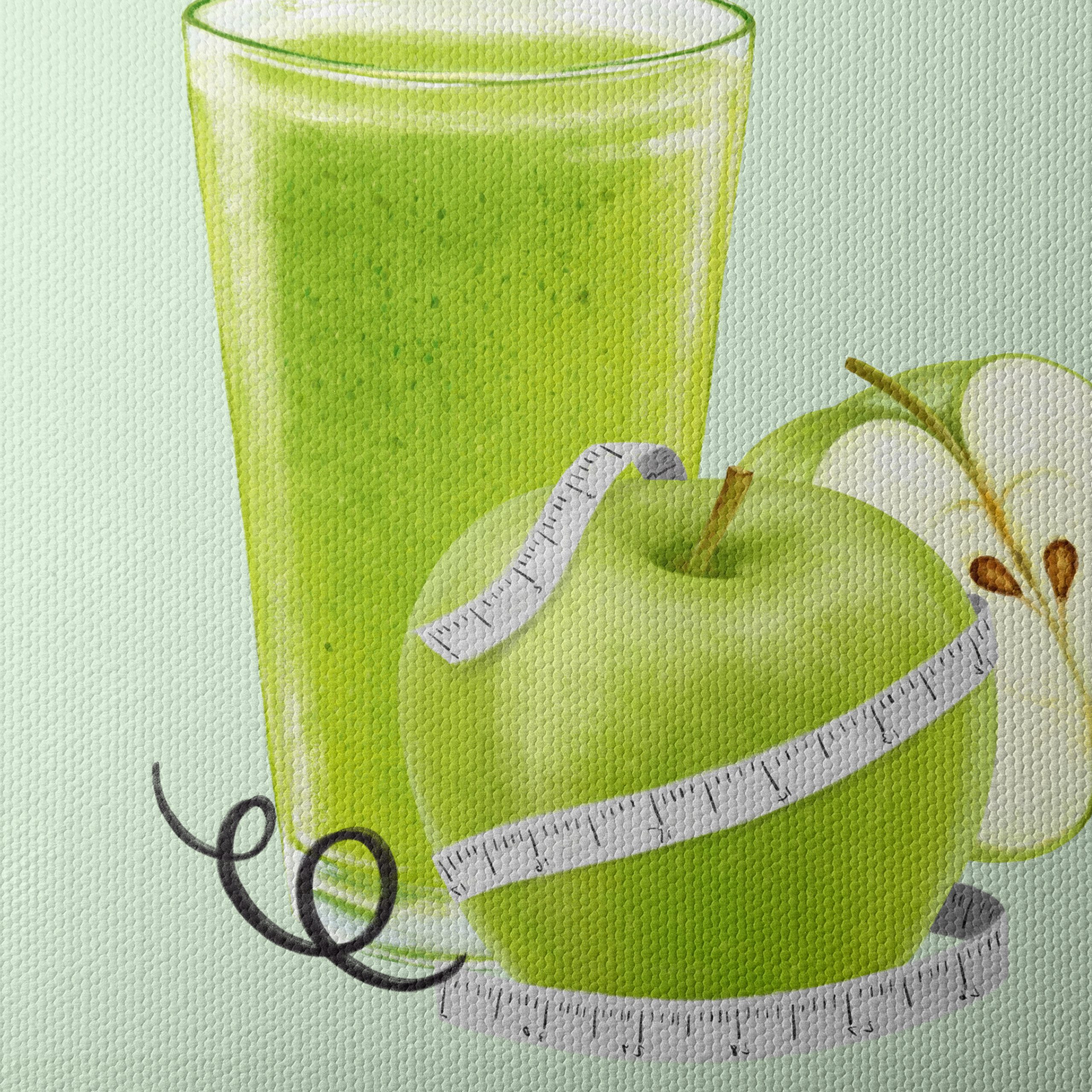 Green Smoothie and Apple Abstract Art - Image 4