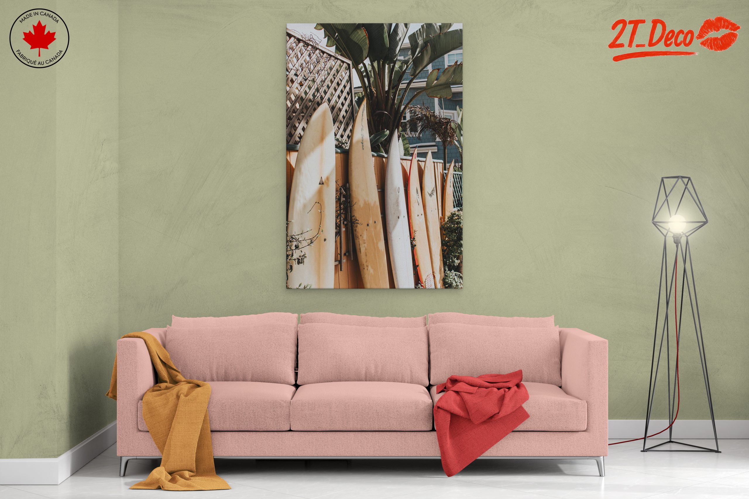 Surfboards Against Lush Greenery at the Beach - Image 2