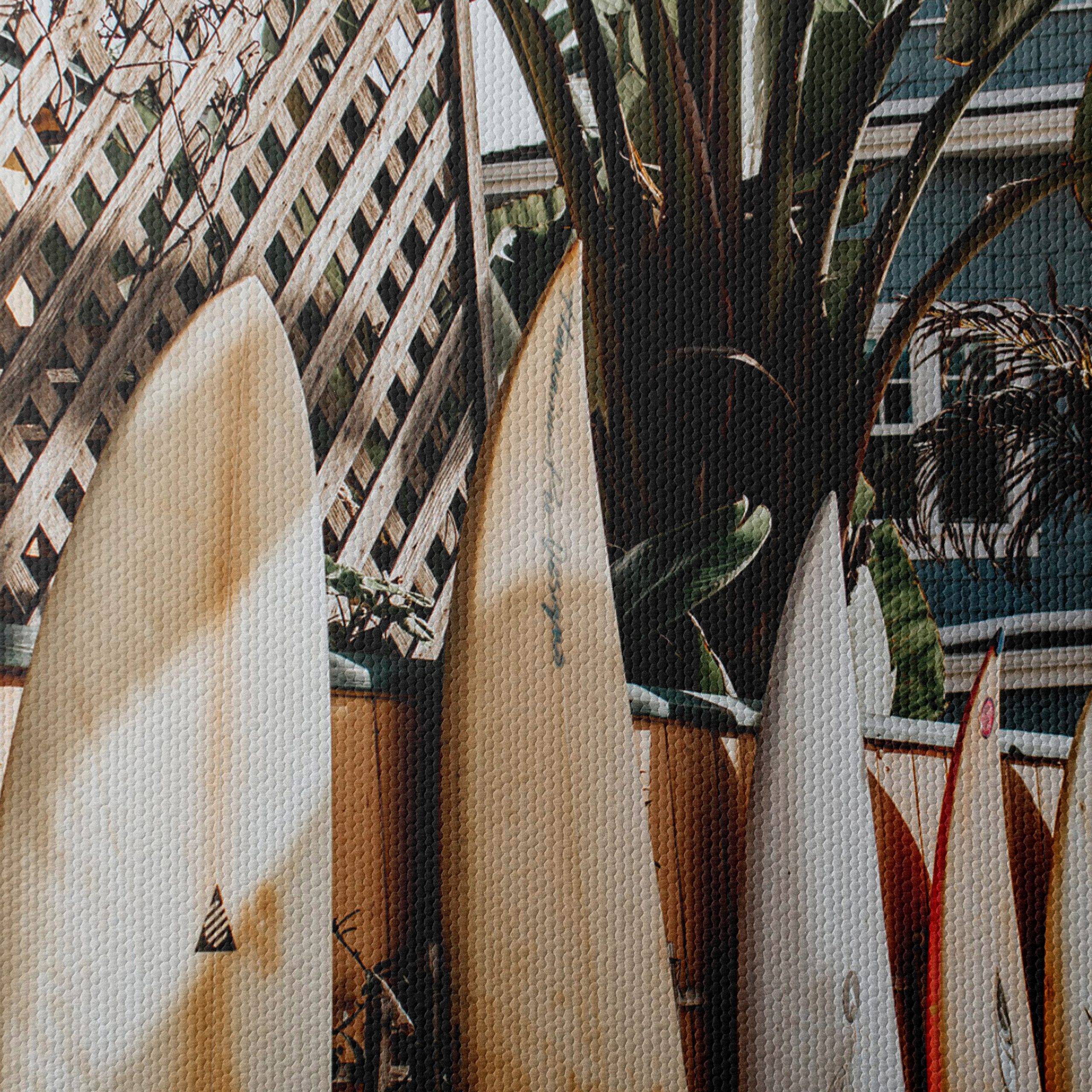 Surfboards Against Lush Greenery at the Beach - Image 4