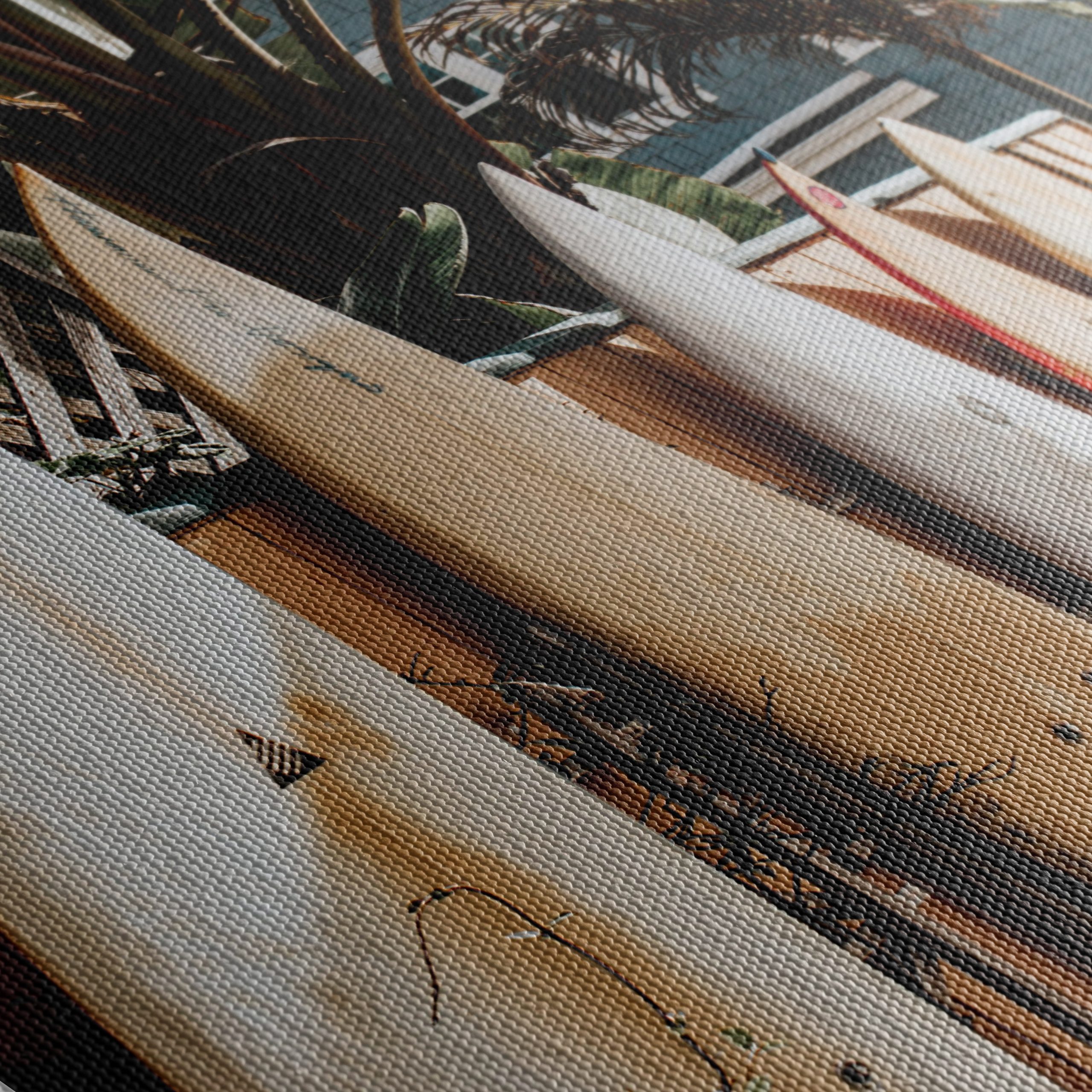 Surfboards Against Lush Greenery at the Beach - Image 5