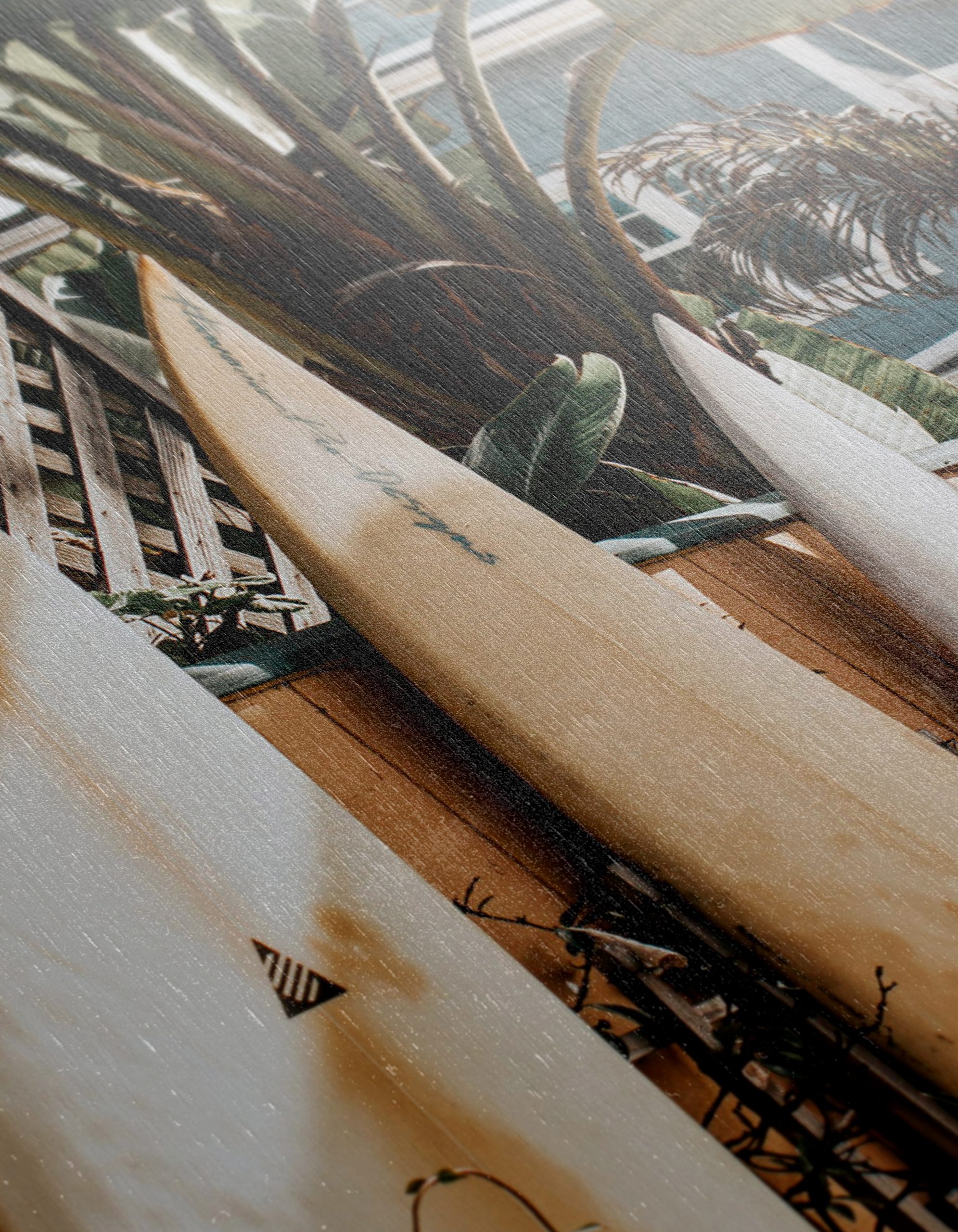 Surfboards Against Lush Greenery at the Beach - Image 12