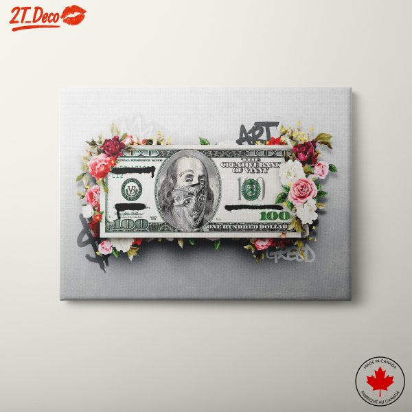 Floral Pop Art Dollar Bill