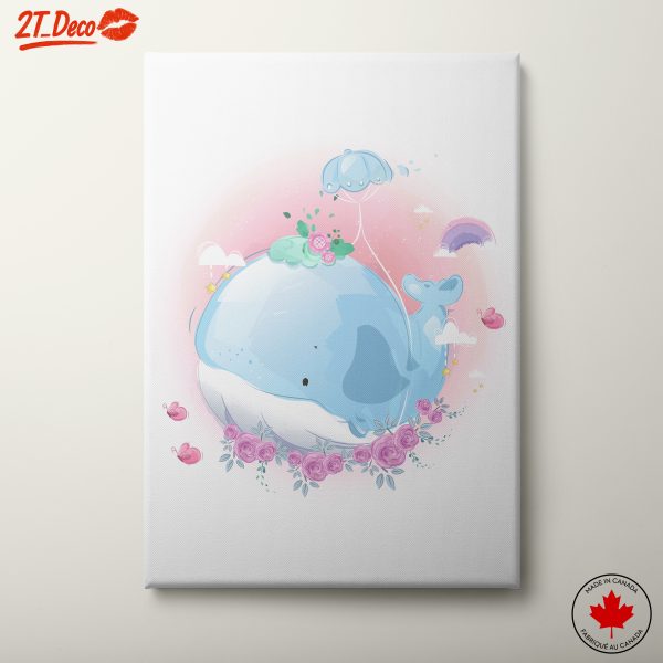 Cute Whale with Floral Accents