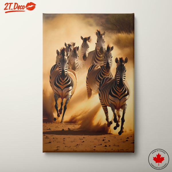 Dynamic Herd of Galloping Zebras
