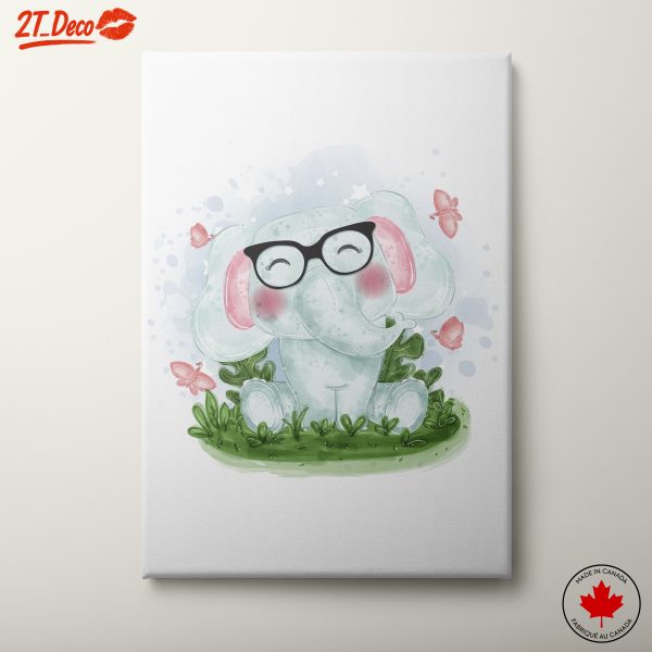 Cute Cartoon Elephant With Glasses