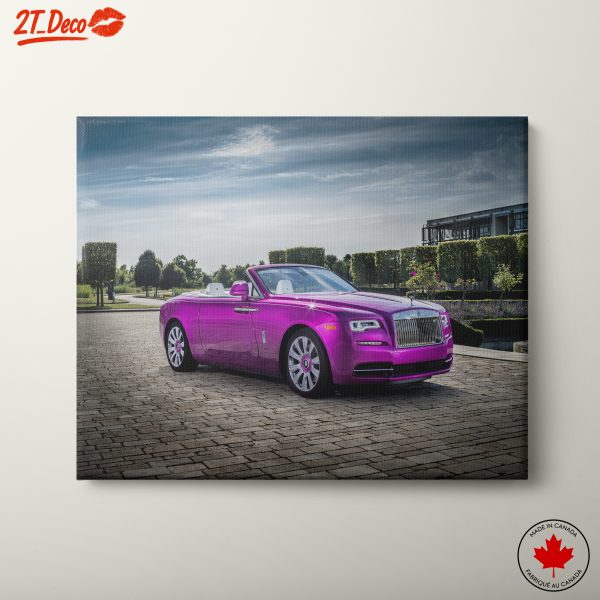 Luxurious Pink Convertible Car