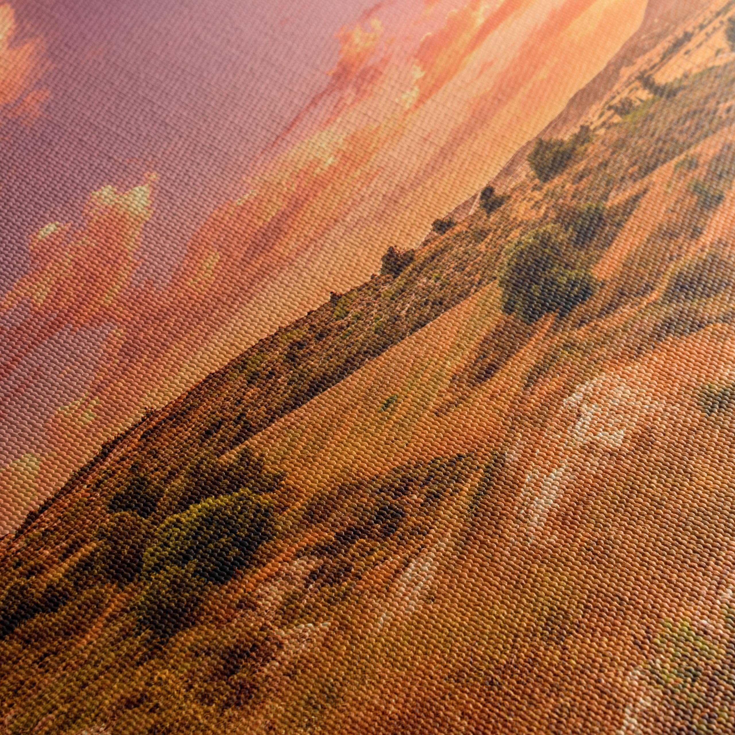 Serene Nature Landscape at Sunset with Wind Turbines - Image 5