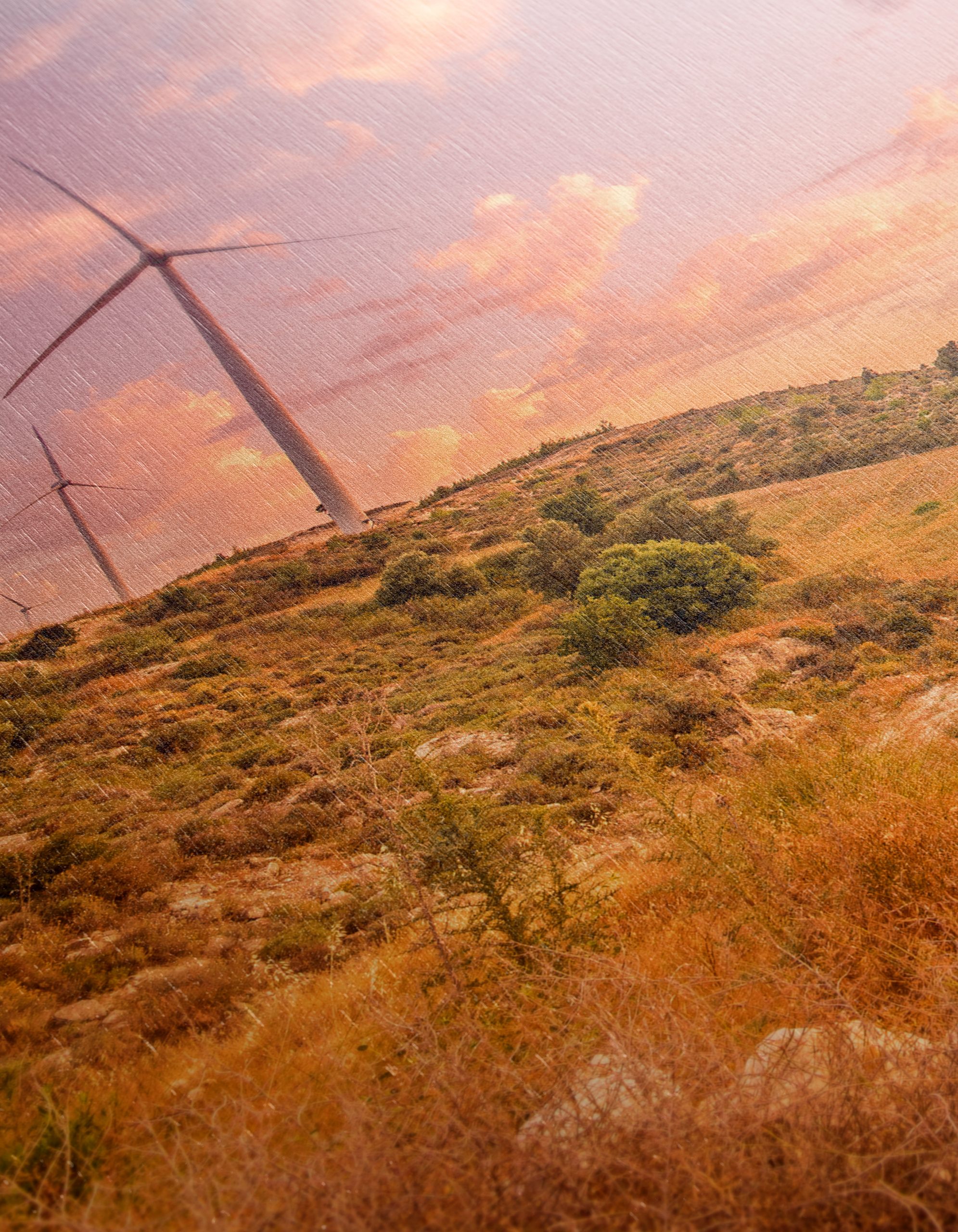 Serene Nature Landscape at Sunset with Wind Turbines - Image 12