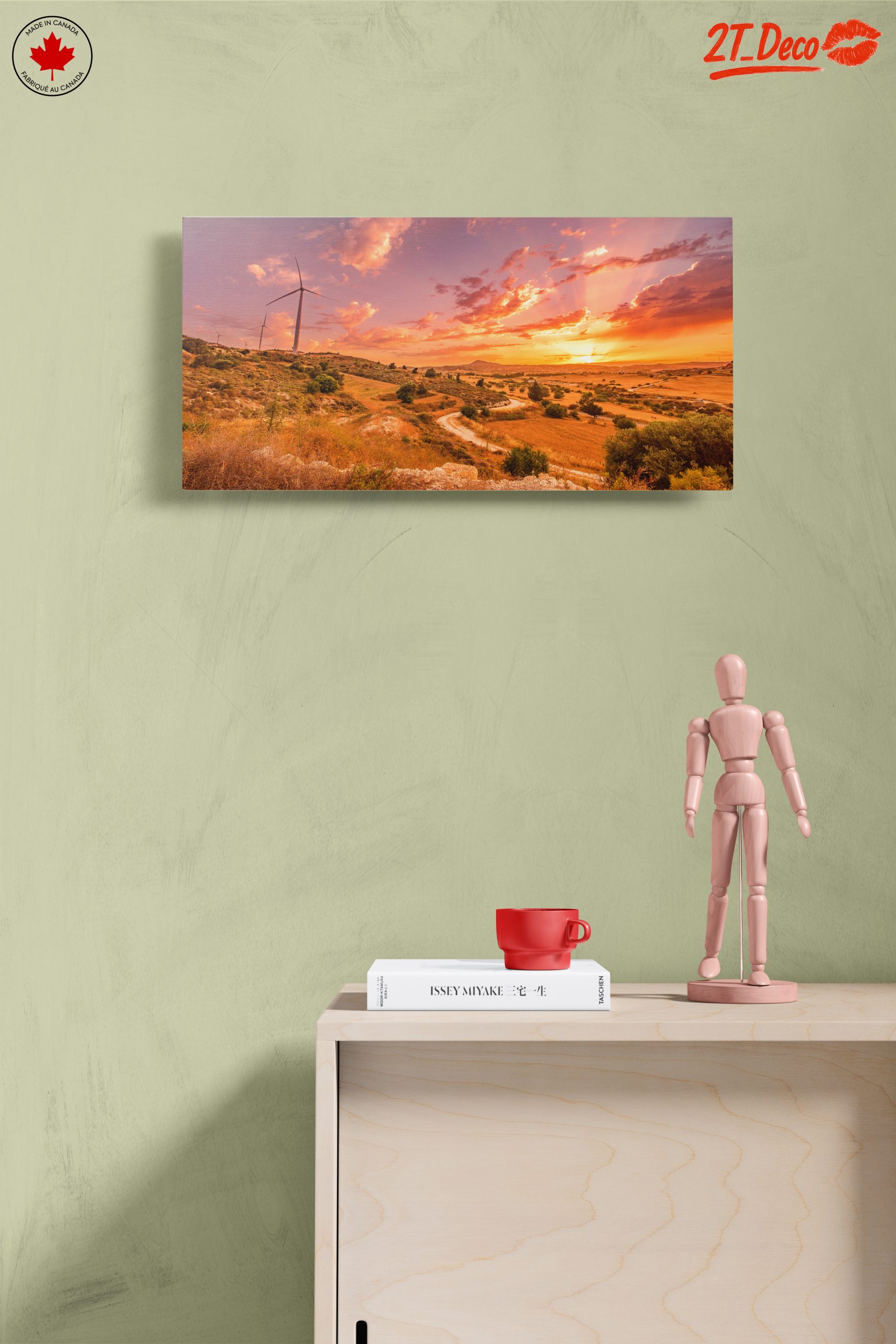 Serene Nature Landscape at Sunset with Wind Turbines - Image 14