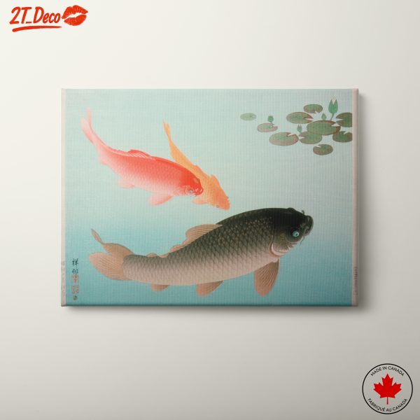 Koi Fish and Water Lilies Art