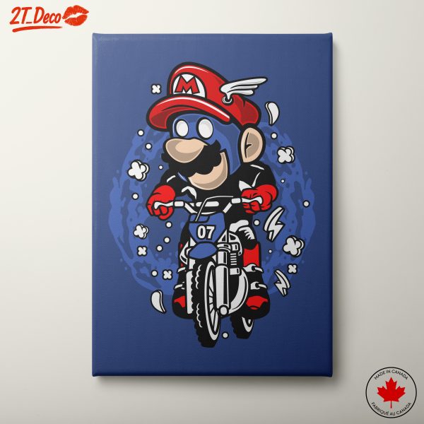 Cartoon Character Riding Motorcycle Art