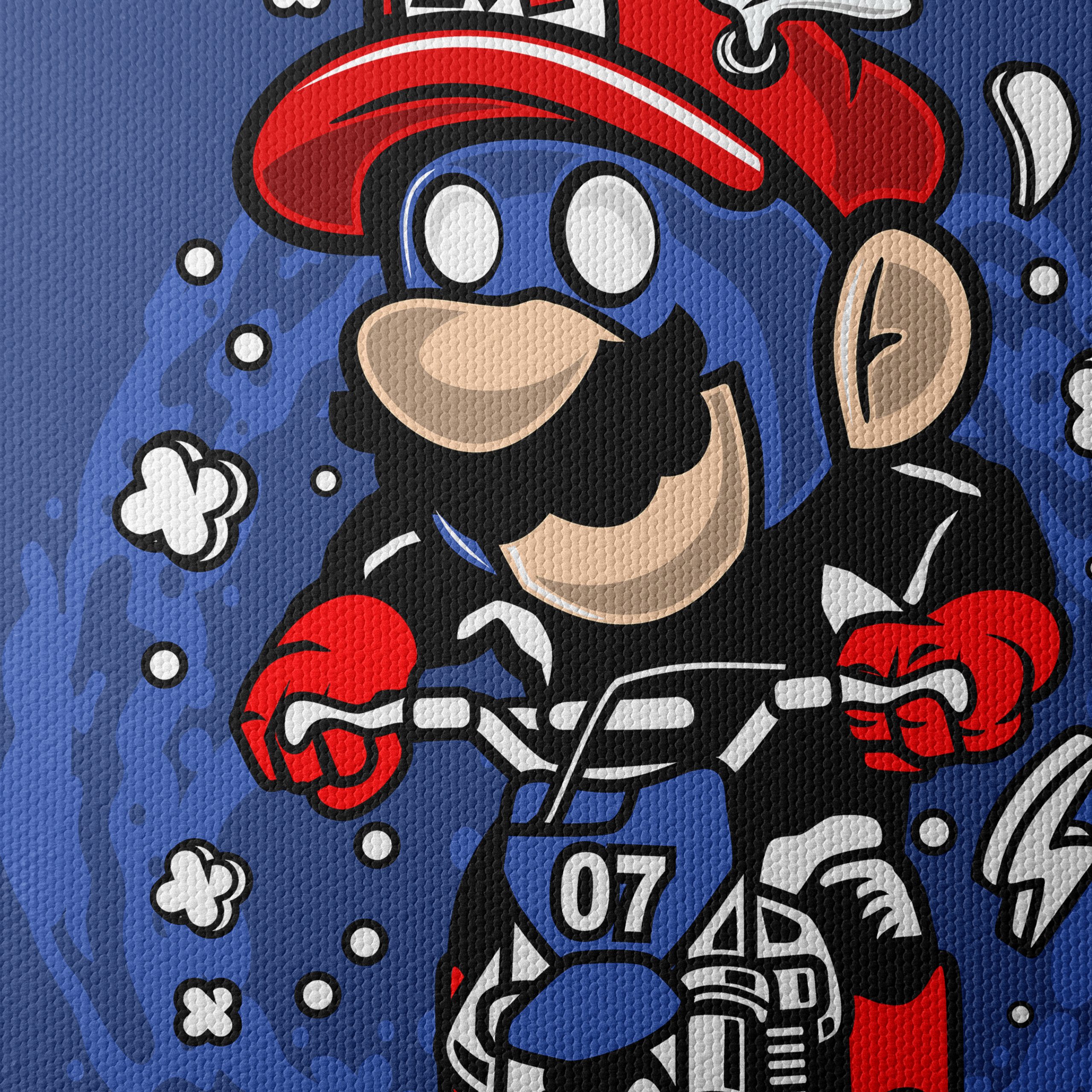 Cartoon Character Riding Motorcycle Art - Image 4