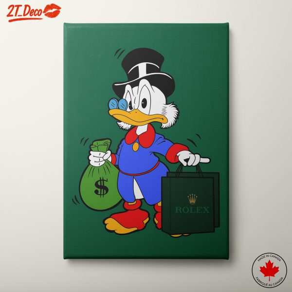 Scrooge McDuck Holding Money Bags