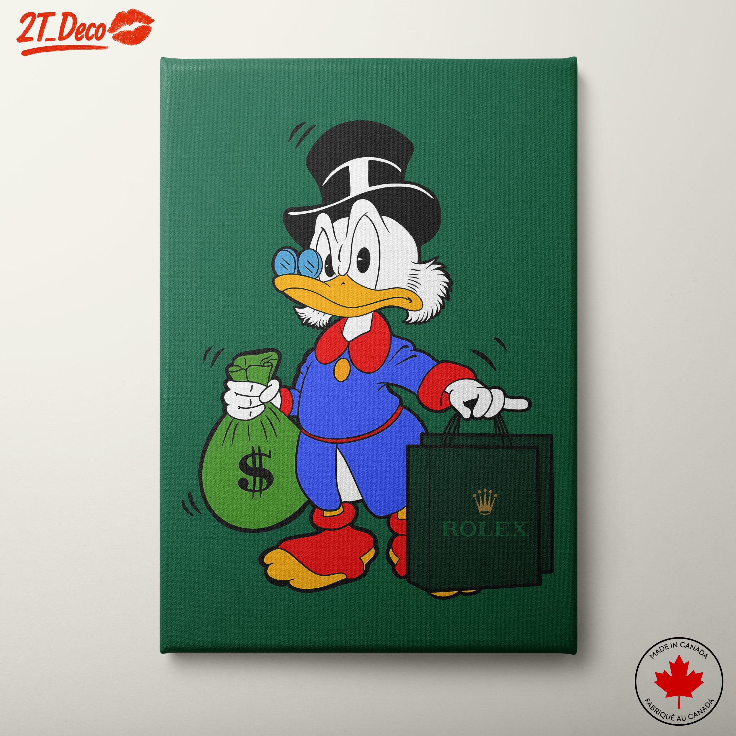 Scrooge McDuck Holding Money Bags