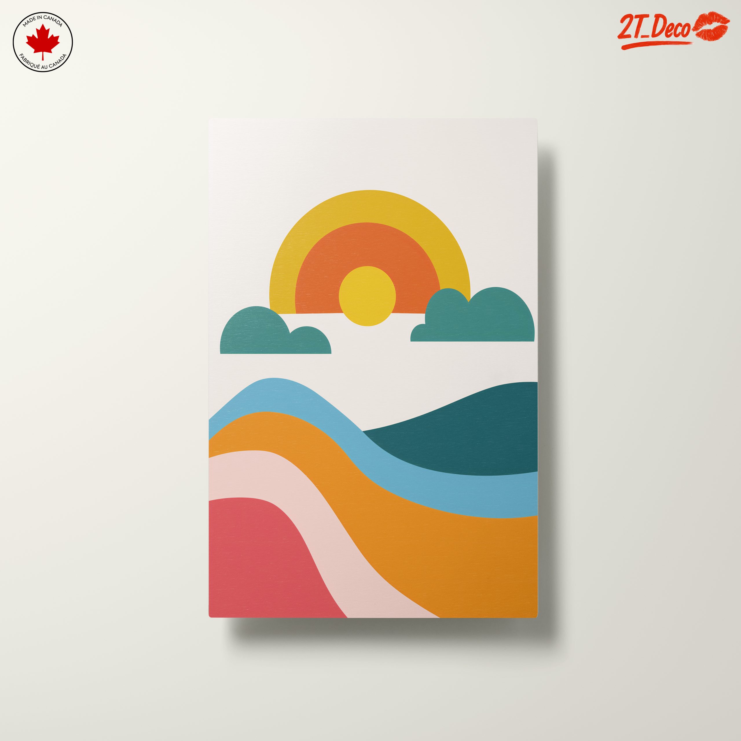 Colorful Abstract Landscape with Sun and Waves - Image 10
