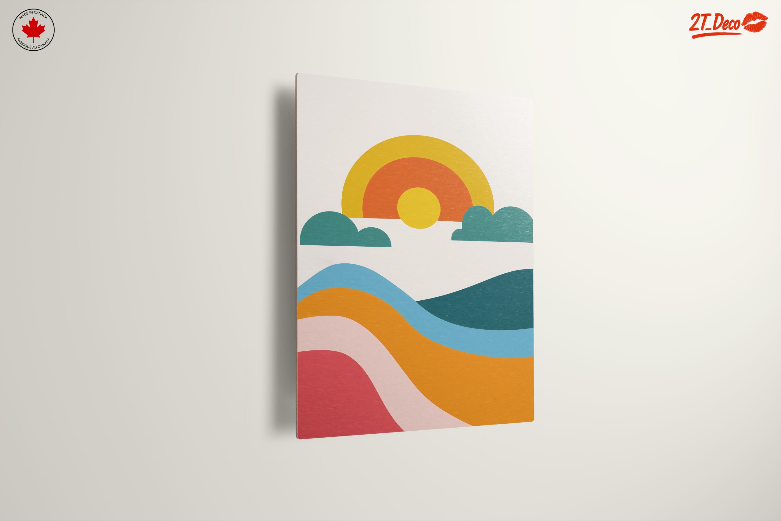 Colorful Abstract Landscape with Sun and Waves - Image 13
