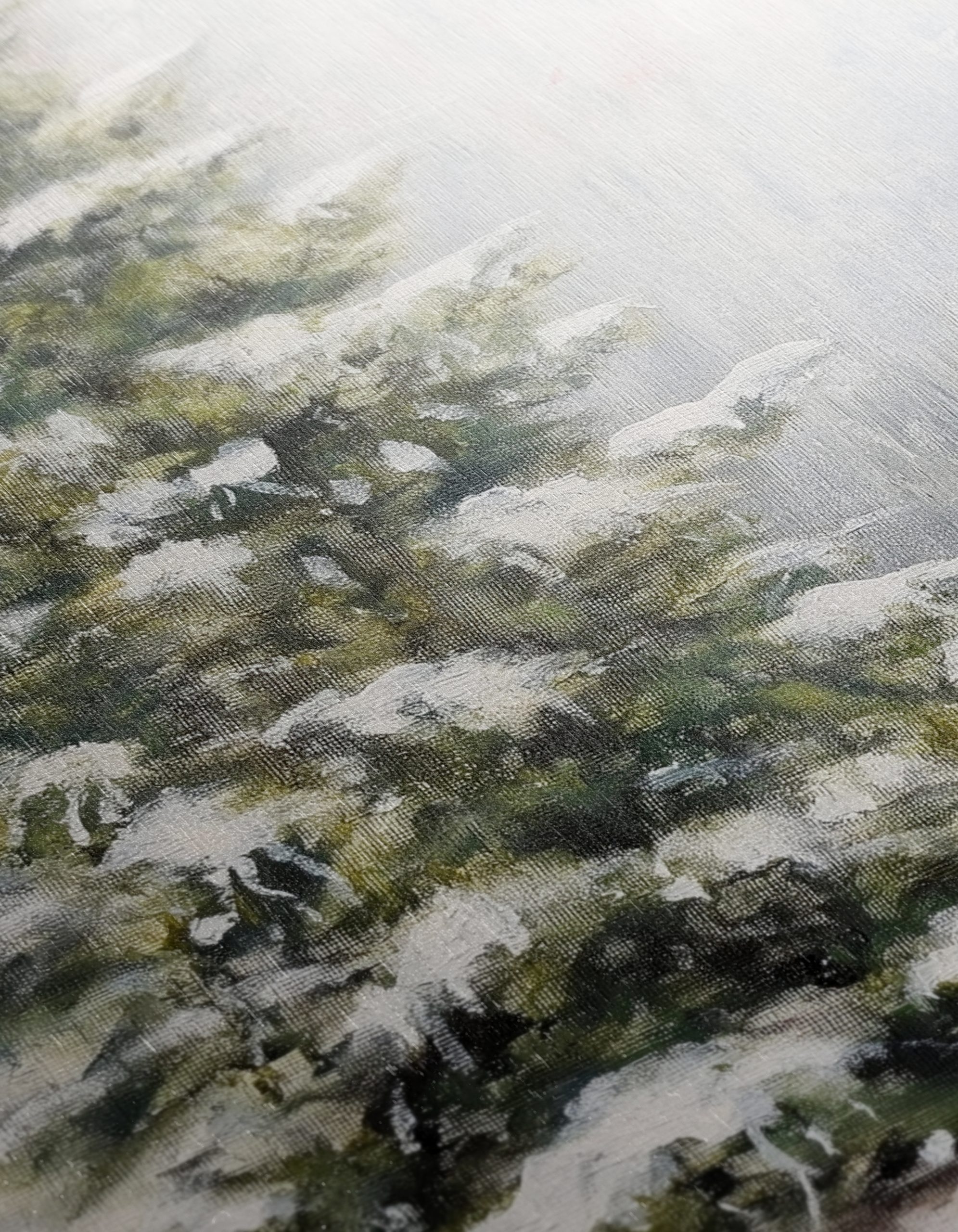 Winter Landscape with Red Barn and Pine Tree - Image 12