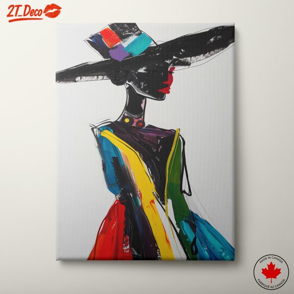 Vibrant Afro Art Representation with Stylish Hat