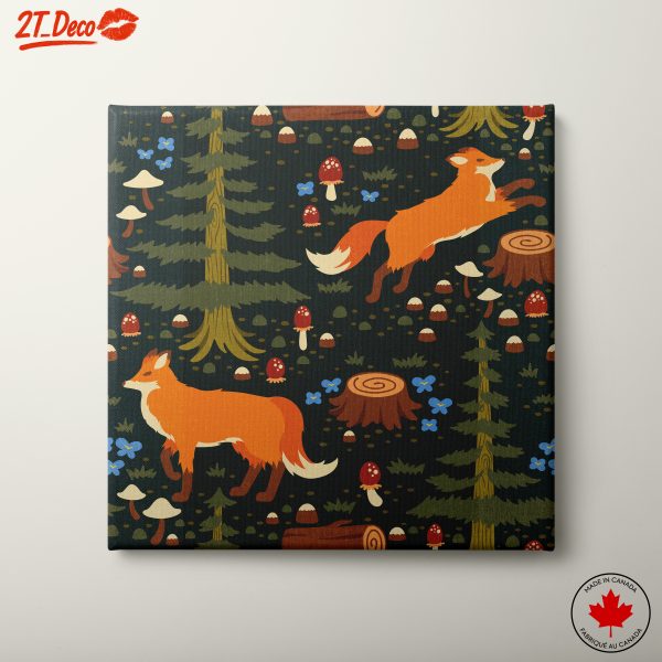 Playful Foxes in a Whimsical Forest