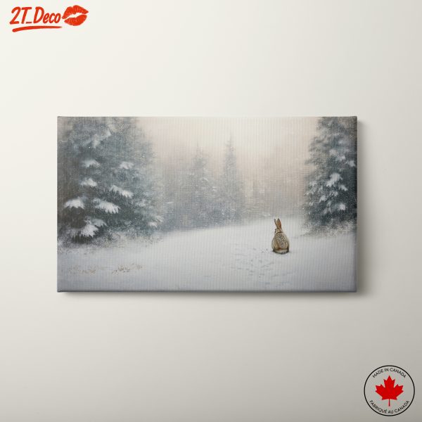 Serene Winter Wildlife Art Featuring Rabbit