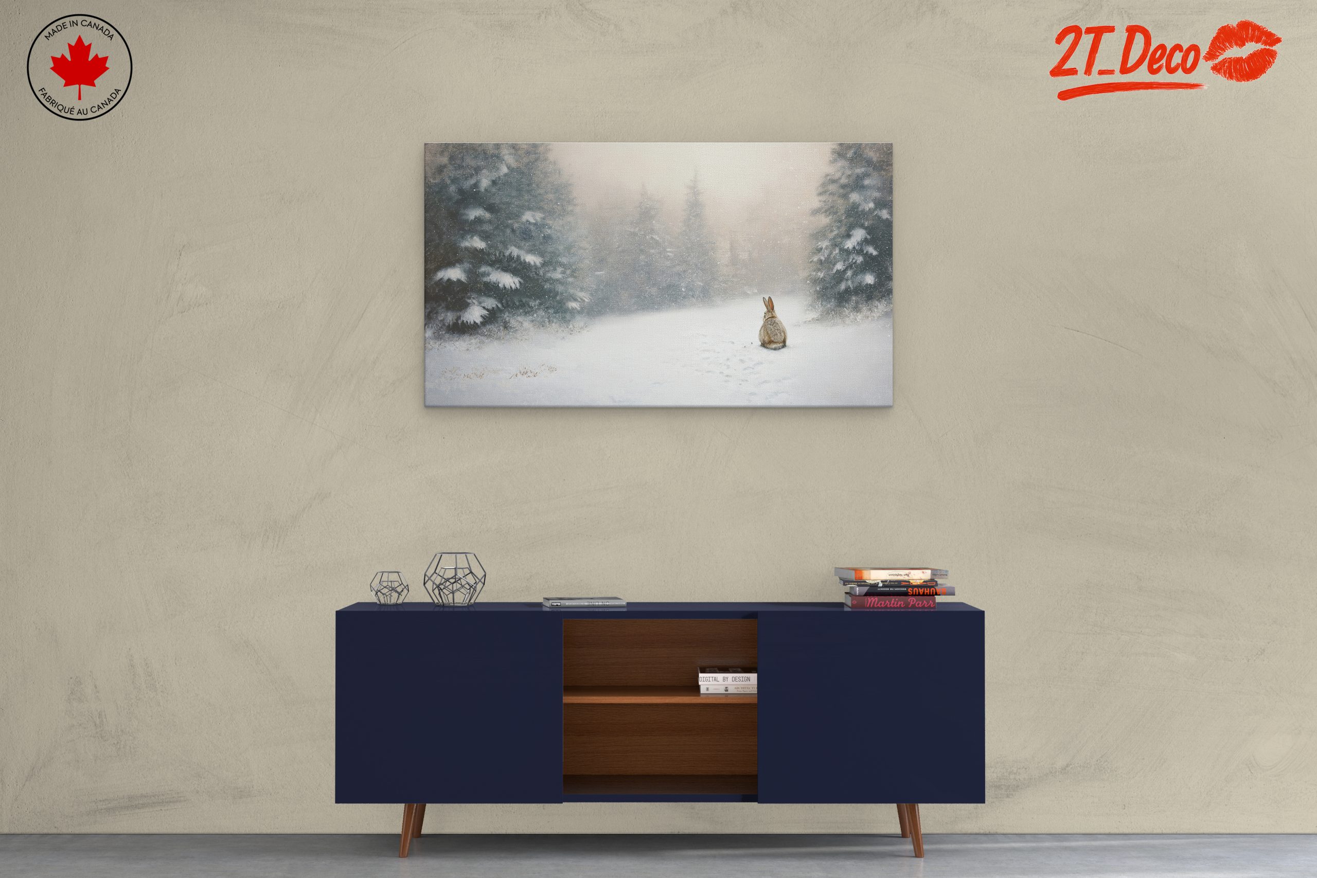 Serene Winter Wildlife Art Featuring Rabbit - Image 3